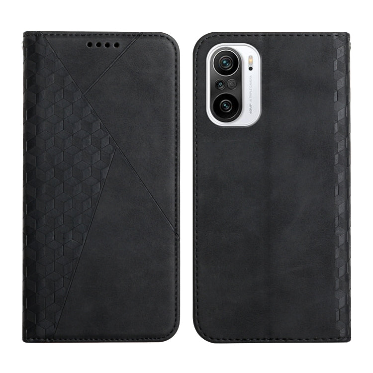 For Xiaomi Redmi K40 Diamond Pattern Splicing Skin Feel Magnetic Horizontal Flip Leather Case with Card Slots & Holder & Wallet