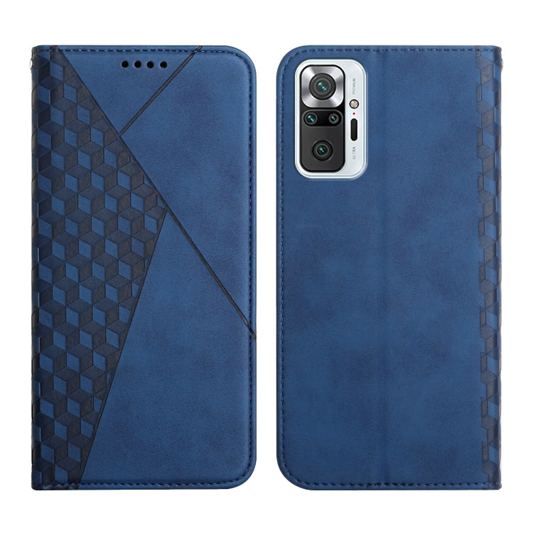 For Xiaomi Redmi Note 10 Pro Diamond Pattern Splicing Skin Feel Magnetic Horizontal Flip Leather Case with Card Slots & Holder & Wallet