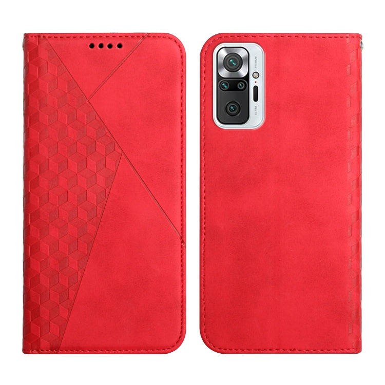 For Xiaomi Redmi Note 10 Pro Diamond Pattern Splicing Skin Feel Magnetic Horizontal Flip Leather Case with Card Slots & Holder & Wallet