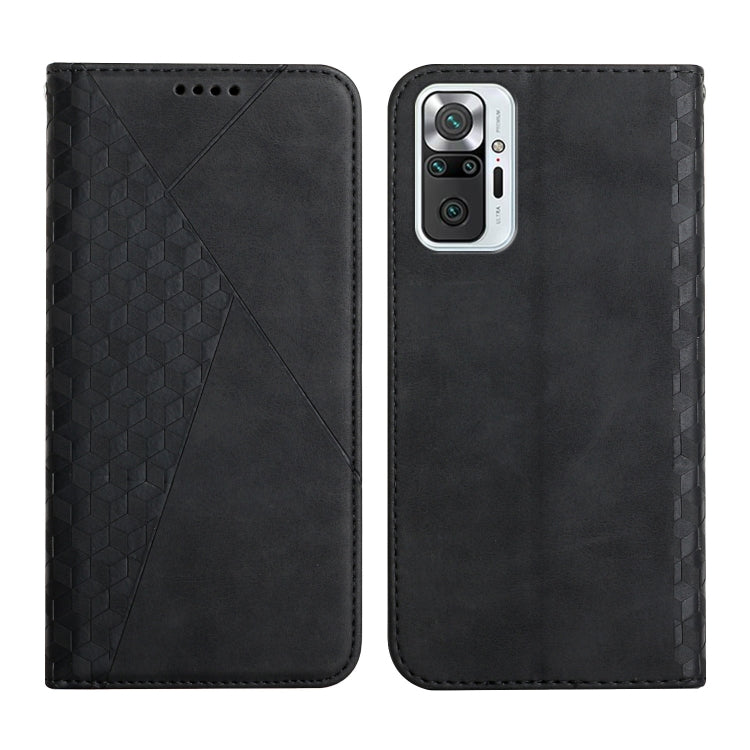 For Xiaomi Redmi Note 10 Pro Diamond Pattern Splicing Skin Feel Magnetic Horizontal Flip Leather Case with Card Slots & Holder & Wallet