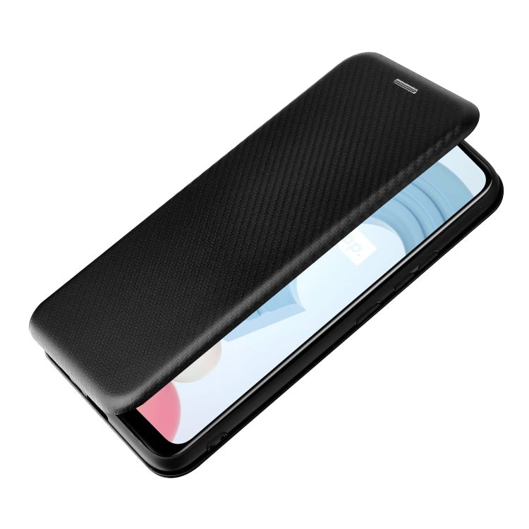 For OPPO Realme C21Y Carbon Fiber Texture Horizontal Flip TPU + PC + PU Leather Case with Card Slot