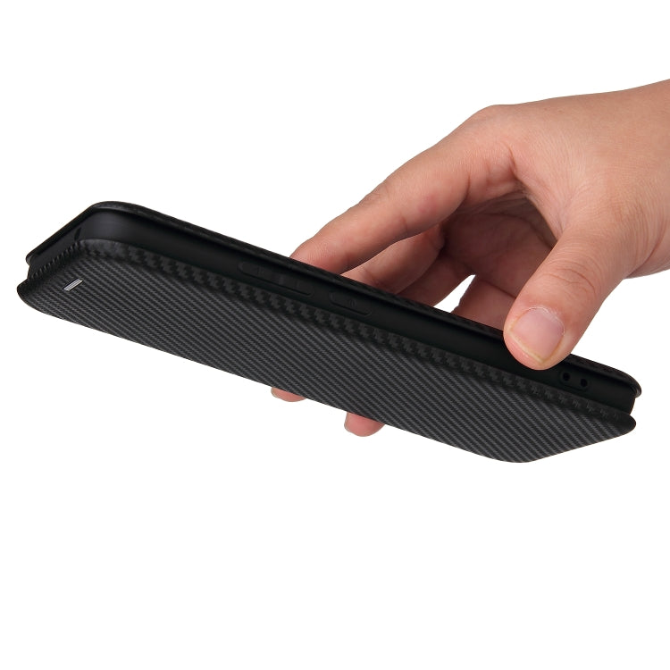 For vivo iQOO 8 Carbon Fiber Texture Horizontal Flip TPU + PC + PU Leather Case with Card Slot