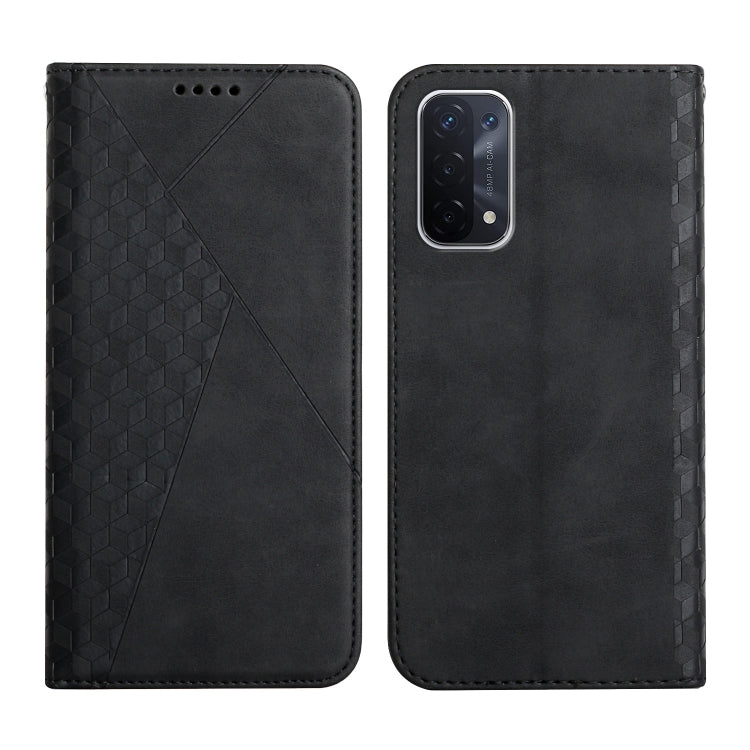 For OPPO A74 5G / A93 5G / A54 5G Diamond Pattern Splicing Skin Feel Magnetic Horizontal Flip Leather Case with Card Slots & Holder & Wallet