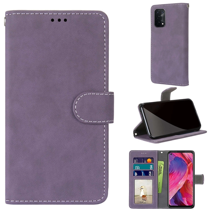 For OPPO A54 5G / A74 5G / A93 5G / A93s 5G Retro Frosted Horizontal Flip PU Leather Case with Holder & Card Slots & Wallet & Photo Frame