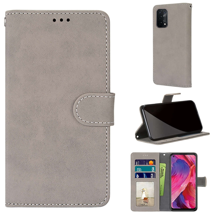 For OPPO A54 5G / A74 5G / A93 5G / A93s 5G Retro Frosted Horizontal Flip PU Leather Case with Holder & Card Slots & Wallet & Photo Frame