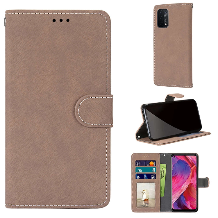 For OPPO A54 5G / A74 5G / A93 5G / A93s 5G Retro Frosted Horizontal Flip PU Leather Case with Holder & Card Slots & Wallet & Photo Frame
