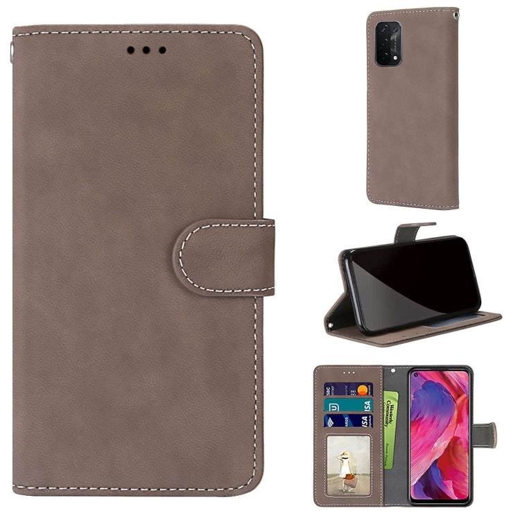 For OPPO A54 5G / A74 5G / A93 5G / A93s 5G Retro Frosted Horizontal Flip PU Leather Case with Holder & Card Slots & Wallet & Photo Frame