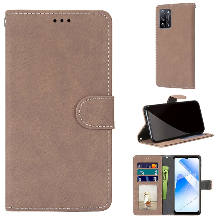 For OPPO A55 5G / A54 4G / A53s 5G / A16 4G Retro Frosted Horizontal Flip PU Leather Case with Holder & Card Slots & Wallet & Photo Frame