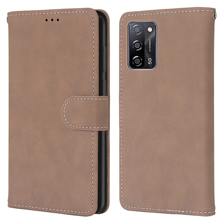For OPPO A55 5G / A54 4G / A53s 5G / A16 4G Retro Frosted Horizontal Flip PU Leather Case with Holder & Card Slots & Wallet & Photo Frame