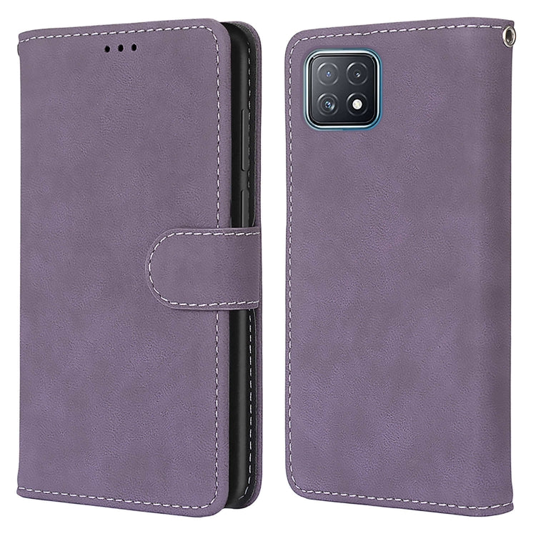 For OPPO A72 5G / A73 5G / A53 5G Retro Frosted Horizontal Flip PU Leather Case with Holder & Card Slots & Wallet & Photo Frame