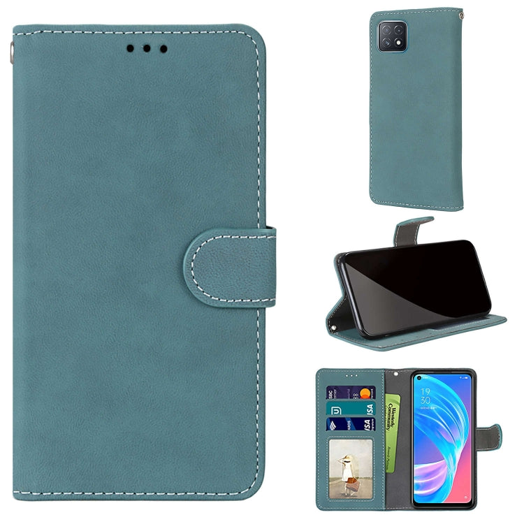 For OPPO A72 5G / A73 5G / A53 5G Retro Frosted Horizontal Flip PU Leather Case with Holder & Card Slots & Wallet & Photo Frame