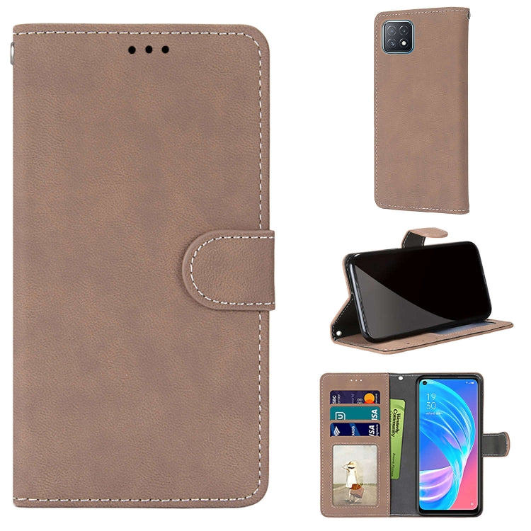 For OPPO A72 5G / A73 5G / A53 5G Retro Frosted Horizontal Flip PU Leather Case with Holder & Card Slots & Wallet & Photo Frame
