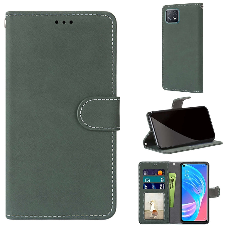 For OPPO A72 5G / A73 5G / A53 5G Retro Frosted Horizontal Flip PU Leather Case with Holder & Card Slots & Wallet & Photo Frame