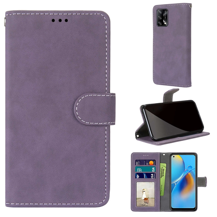 For OPPO A74 4G / F19 Retro Frosted Horizontal Flip PU Leather Case with Holder & Card Slots & Wallet & Photo Frame