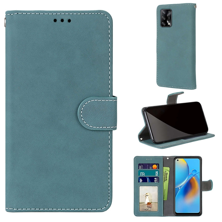 For OPPO A74 4G / F19 Retro Frosted Horizontal Flip PU Leather Case with Holder & Card Slots & Wallet & Photo Frame