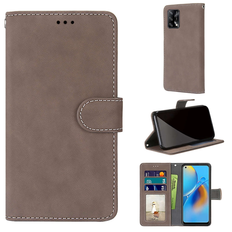 For OPPO A74 4G / F19 Retro Frosted Horizontal Flip PU Leather Case with Holder & Card Slots & Wallet & Photo Frame