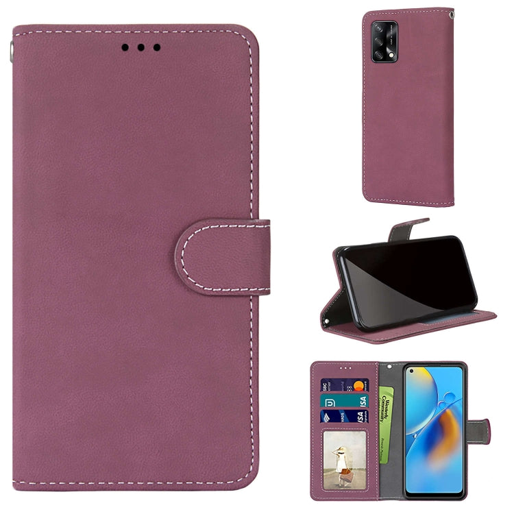 For OPPO A74 4G / F19 Retro Frosted Horizontal Flip PU Leather Case with Holder & Card Slots & Wallet & Photo Frame