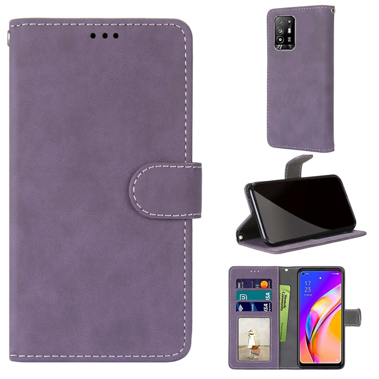 For OPPO F19 Pro+ 5G / A94 5G / A95 5G Retro Frosted Horizontal Flip PU Leather Case with Holder & Card Slots & Wallet & Photo Frame
