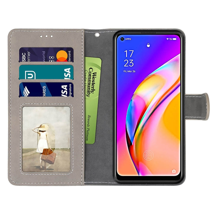 For OPPO F19 Pro+ 5G / A94 5G / A95 5G Retro Frosted Horizontal Flip PU Leather Case with Holder & Card Slots & Wallet & Photo Frame