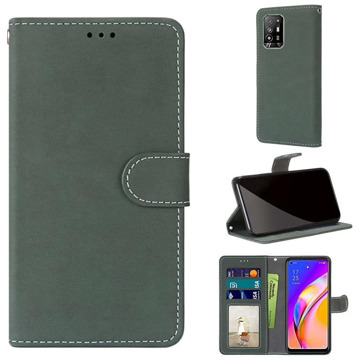 For OPPO F19 Pro+ 5G / A94 5G / A95 5G Retro Frosted Horizontal Flip PU Leather Case with Holder & Card Slots & Wallet & Photo Frame