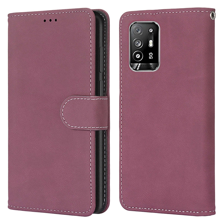 For OPPO F19 Pro+ 5G / A94 5G / A95 5G Retro Frosted Horizontal Flip PU Leather Case with Holder & Card Slots & Wallet & Photo Frame