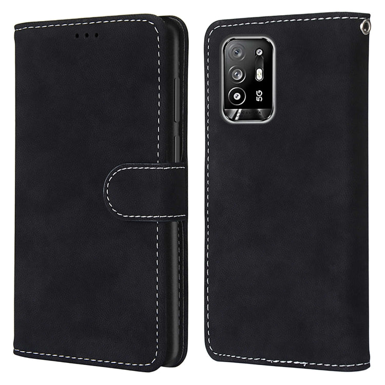 For OPPO F19 Pro+ 5G / A94 5G / A95 5G Retro Frosted Horizontal Flip PU Leather Case with Holder & Card Slots & Wallet & Photo Frame