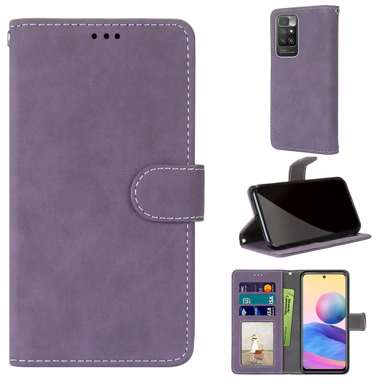 For Xiaomi Redmi 10 Retro Frosted Horizontal Flip PU Leather Case with Holder & Card Slots & Wallet & Photo Frame