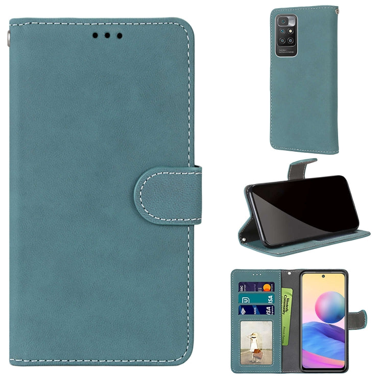 For Xiaomi Redmi 10 Retro Frosted Horizontal Flip PU Leather Case with Holder & Card Slots & Wallet & Photo Frame