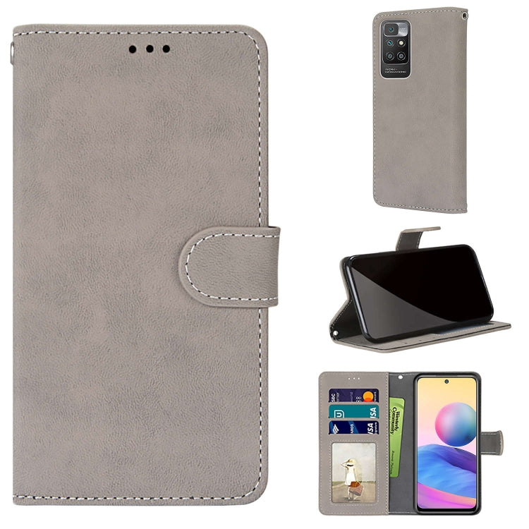 For Xiaomi Redmi 10 Retro Frosted Horizontal Flip PU Leather Case with Holder & Card Slots & Wallet & Photo Frame
