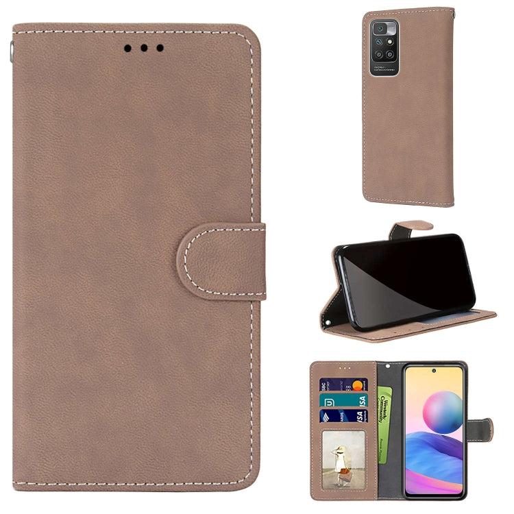 For Xiaomi Redmi 10 Retro Frosted Horizontal Flip PU Leather Case with Holder & Card Slots & Wallet & Photo Frame