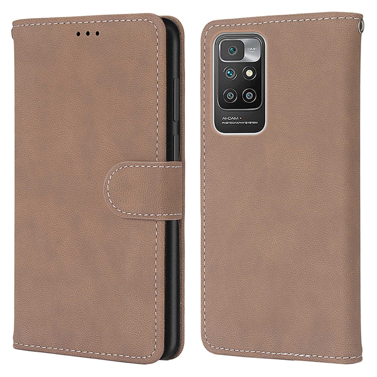 For Xiaomi Redmi 10 Retro Frosted Horizontal Flip PU Leather Case with Holder & Card Slots & Wallet & Photo Frame