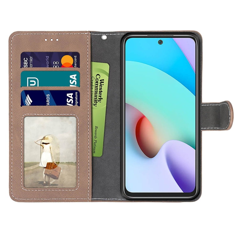 For Xiaomi Redmi 10 Retro Frosted Horizontal Flip PU Leather Case with Holder & Card Slots & Wallet & Photo Frame