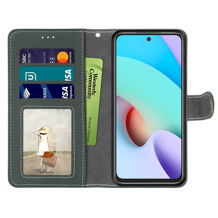 For Xiaomi Redmi 10 Retro Frosted Horizontal Flip PU Leather Case with Holder & Card Slots & Wallet & Photo Frame