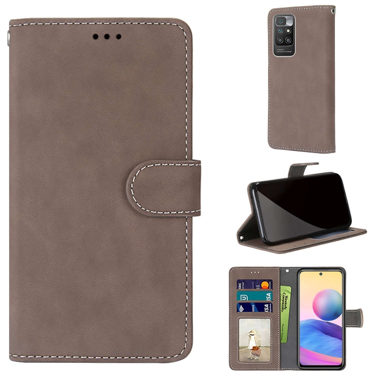 For Xiaomi Redmi 10 Retro Frosted Horizontal Flip PU Leather Case with Holder & Card Slots & Wallet & Photo Frame
