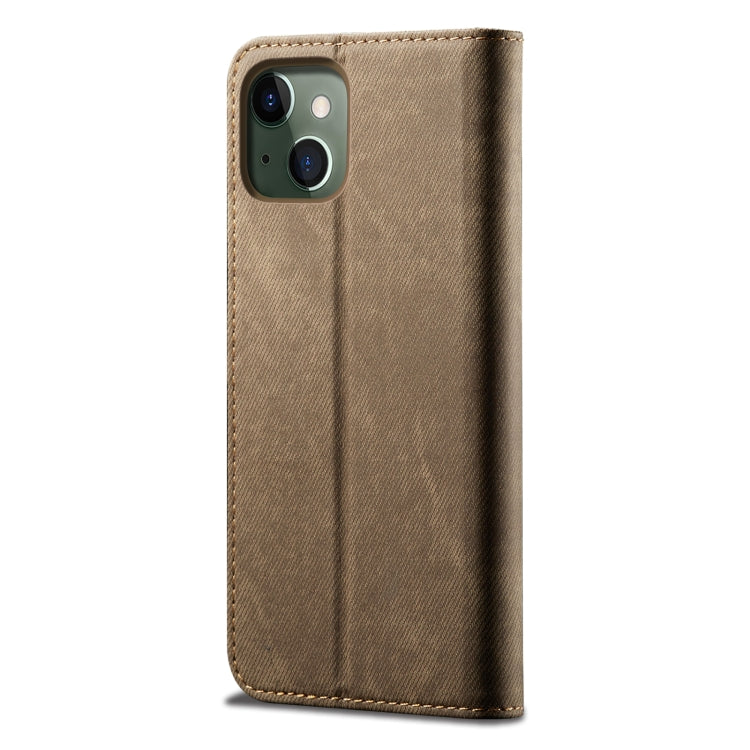 For iPhone 13 mini Denim Texture Casual Style Horizontal Flip Leather Case with Holder & Card Slots & Wallet