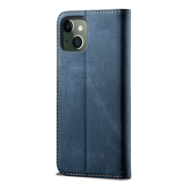 For iPhone 13 mini Denim Texture Casual Style Horizontal Flip Leather Case with Holder & Card Slots & Wallet
