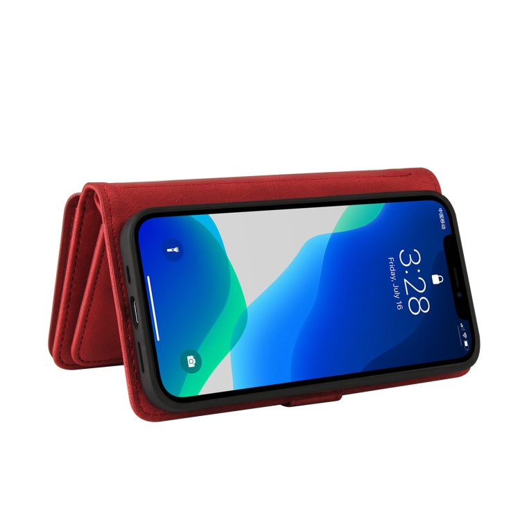 For iPhone 13 Pro Max Skin Feel PU + TPU Horizontal Flip Leather Case with Holder & 15 Cards Slot & Wallet & Zipper Pocket & Lanyard