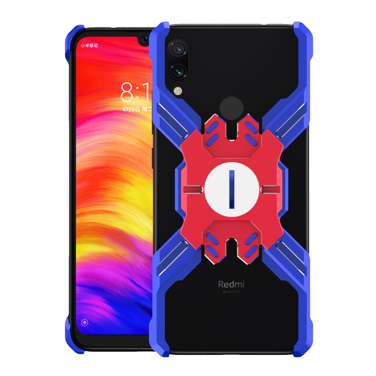 For Xiaomi Redmi Note 7 Hero Series Anti-fall Wear-resistant Metal Protective Case with Bracket