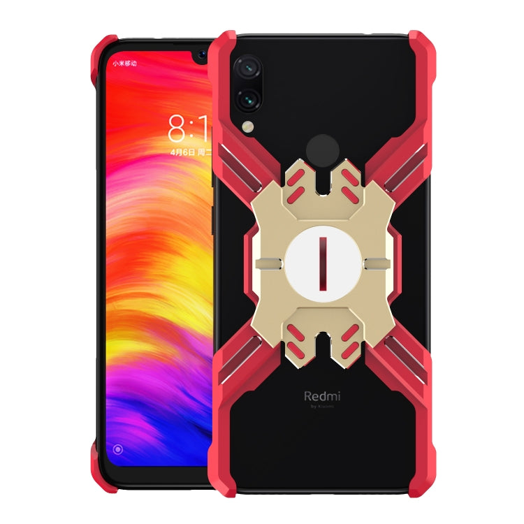 For Xiaomi Redmi Note 7 Hero Series Anti-fall Wear-resistant Metal Protective Case with Bracket