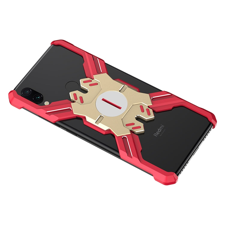 For Xiaomi Redmi Note 7 Hero Series Anti-fall Wear-resistant Metal Protective Case with Bracket