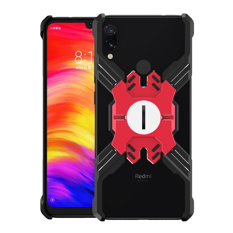 For Xiaomi Redmi Note 7 Hero Series Anti-fall Wear-resistant Metal Protective Case with Bracket