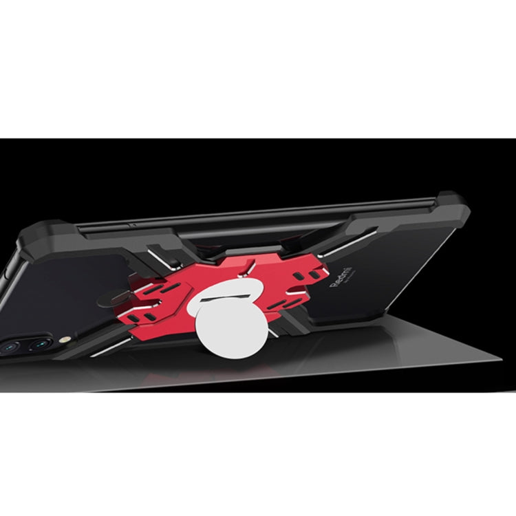 For Xiaomi Redmi Note 7 Hero Series Anti-fall Wear-resistant Metal Protective Case with Bracket