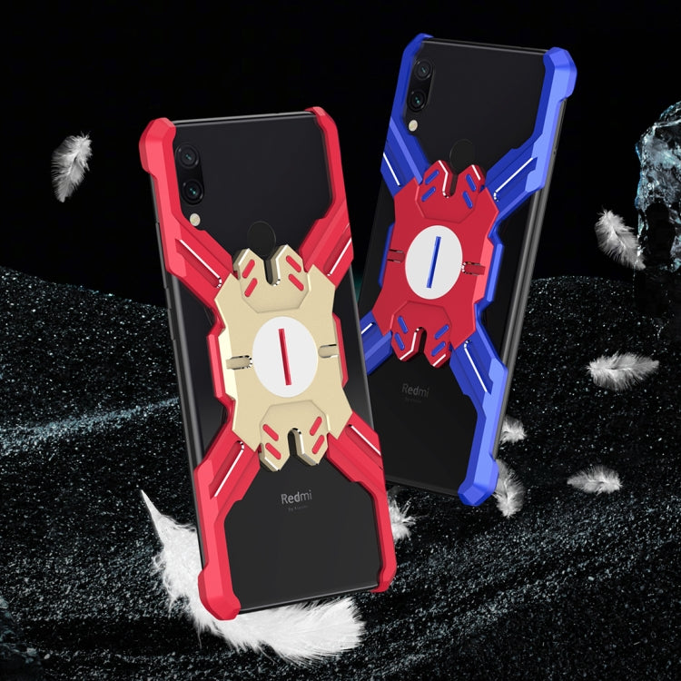 For Xiaomi Redmi Note 7 Hero Series Anti-fall Wear-resistant Metal Protective Case with Bracket