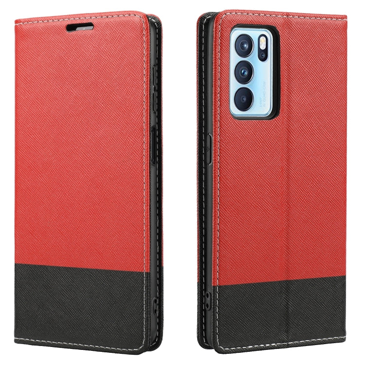 For OPPO A55 5G Cross Texture Magnetic Horizontal Flip Leather Case with Card Slots & Holder & Wallet