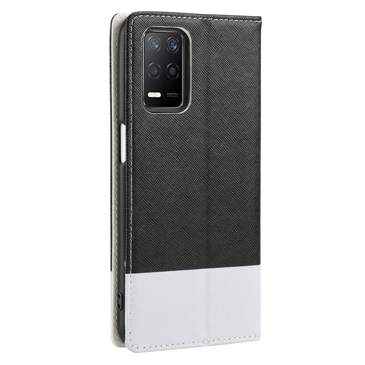 For OPPO Realme 8 5G Cross Texture Magnetic Horizontal Flip Leather Case with Card Slots & Holder & Wallet