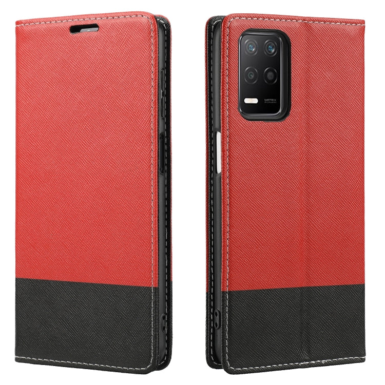 For OPPO Realme 8 5G Cross Texture Magnetic Horizontal Flip Leather Case with Card Slots & Holder & Wallet