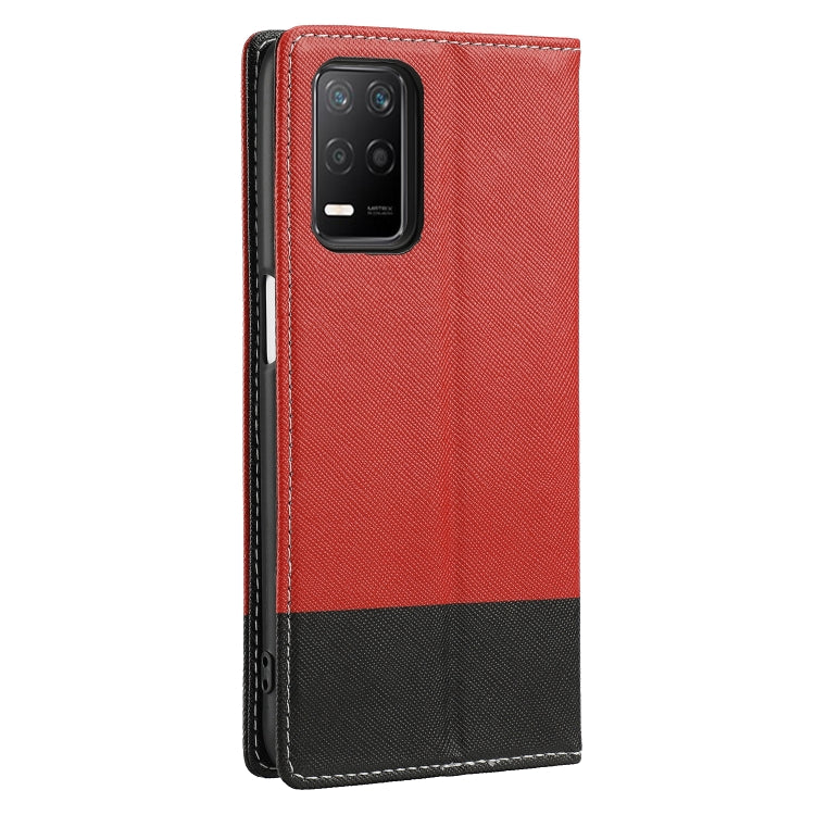For OPPO Realme 8 5G Cross Texture Magnetic Horizontal Flip Leather Case with Card Slots & Holder & Wallet
