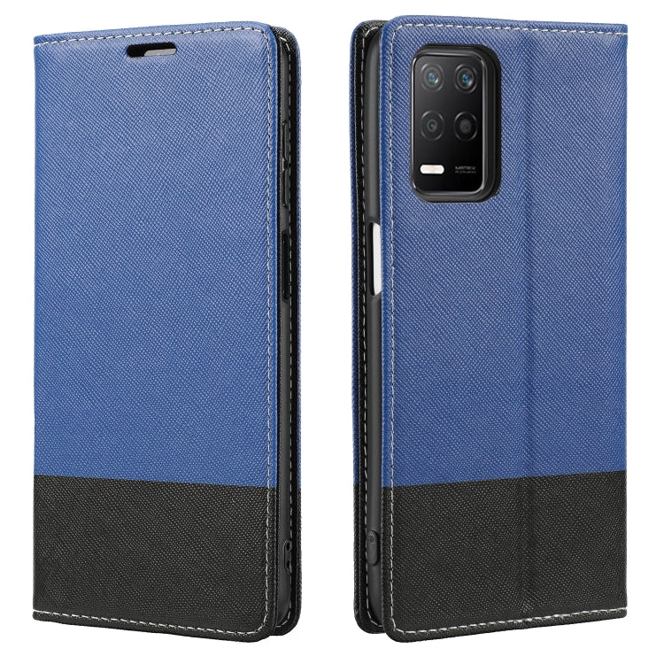 For OPPO Realme 8 5G Cross Texture Magnetic Horizontal Flip Leather Case with Card Slots & Holder & Wallet