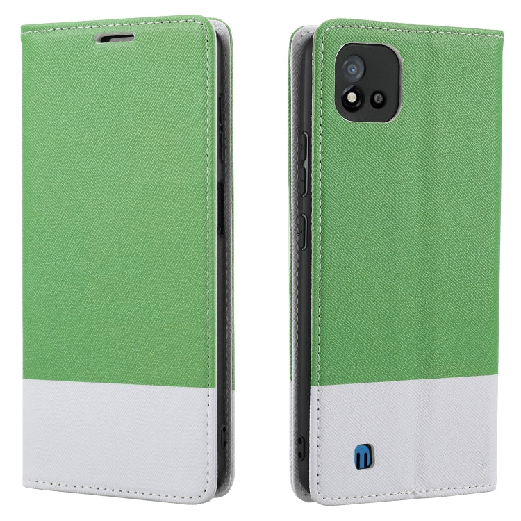 For OPPO Realme C15 Cross Texture Magnetic Horizontal Flip Leather Case with Card Slots & Holder & Wallet