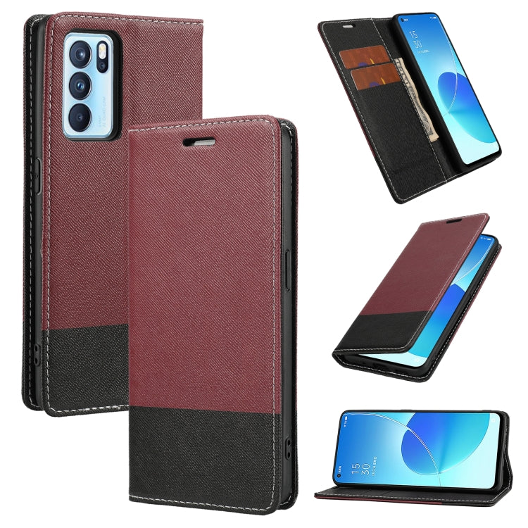 For OPPO Reno6 Pro 5G Cross Texture Magnetic Horizontal Flip Leather Case with Card Slots & Holder & Wallet